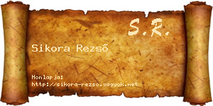 Sikora Rezső névjegykártya
